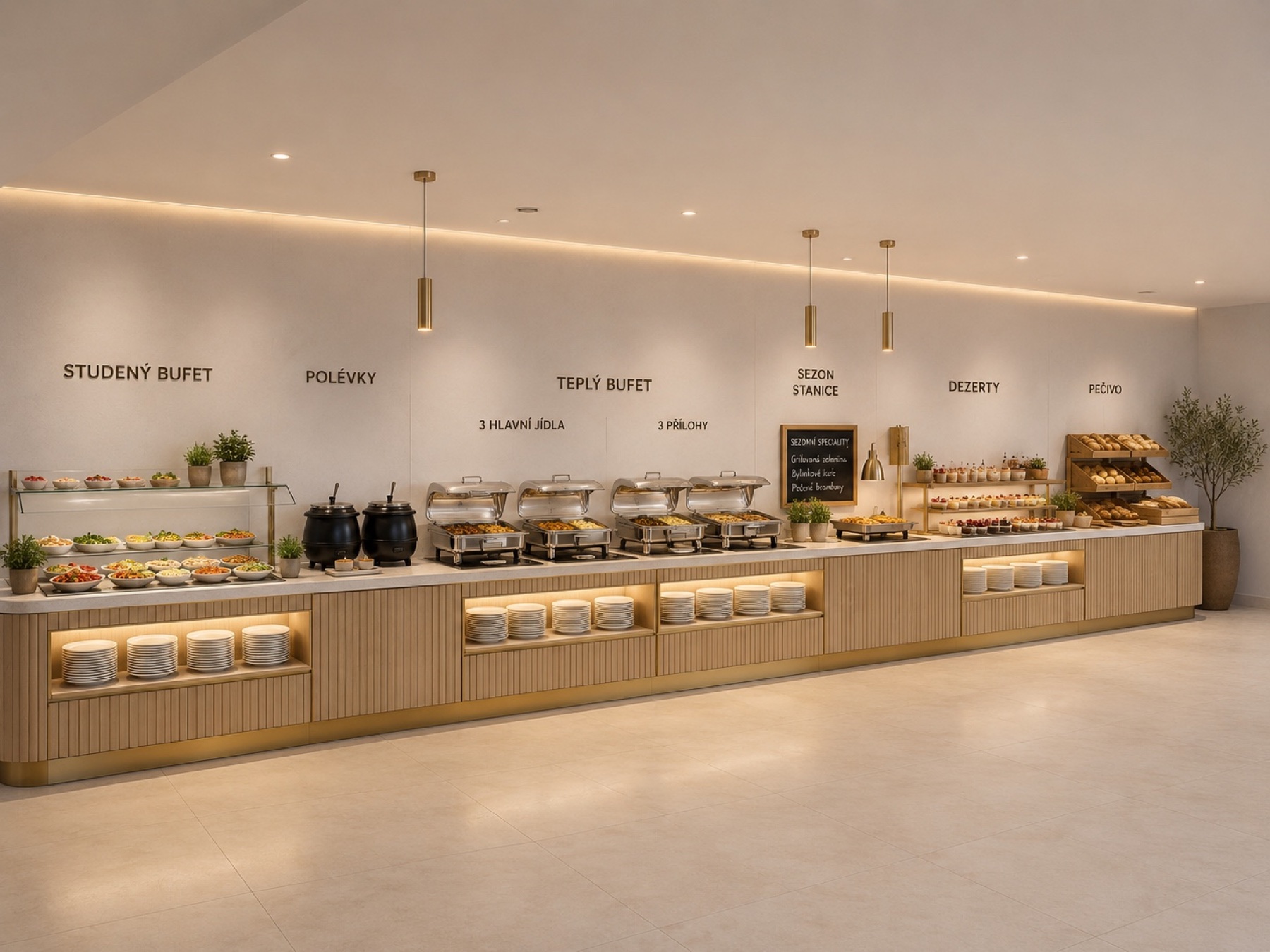 Moderní bufetová restaurace Golf Hotelu Nitra