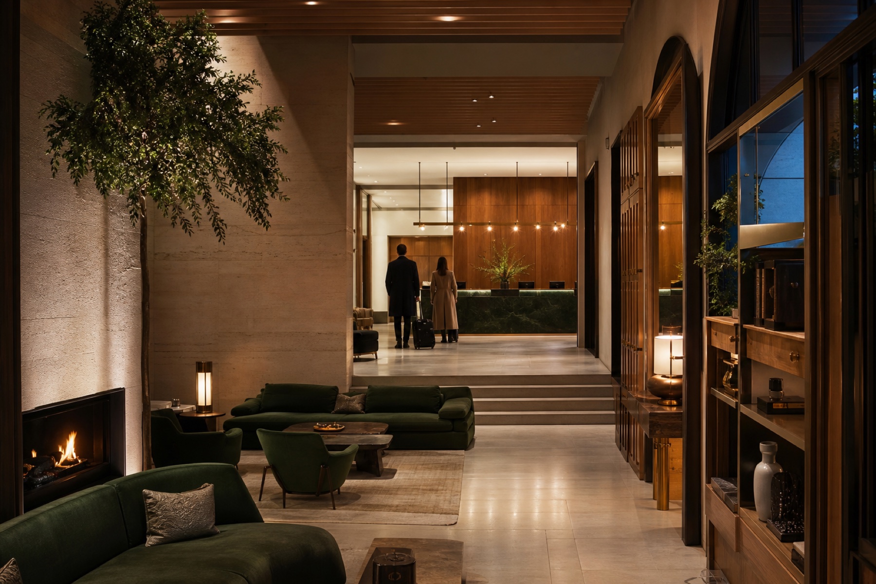 Elegantní hotelové lobby reprezentující profesionální hotel management